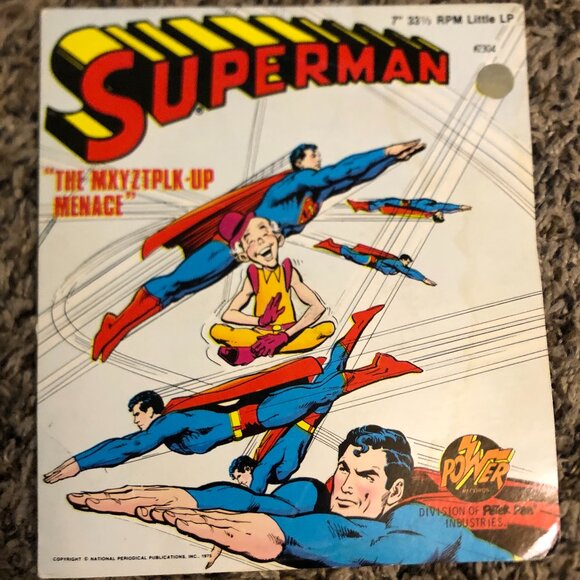 SUPERMAN, THE MXYZTPLK-UP MENACE (7" 33 1/3 RPM Little LP Vinyl) - Picture 1 of 3